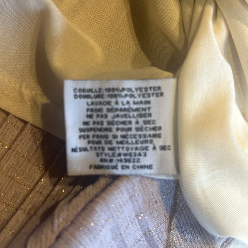 NWT Walter Baker long shimmery elastic skirt beige gold with inside liner size 6 - Picture 9 of 11